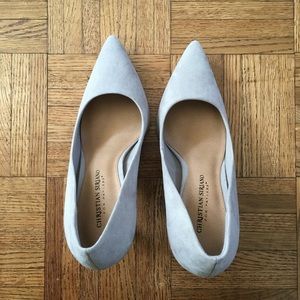 Grey suede pumps